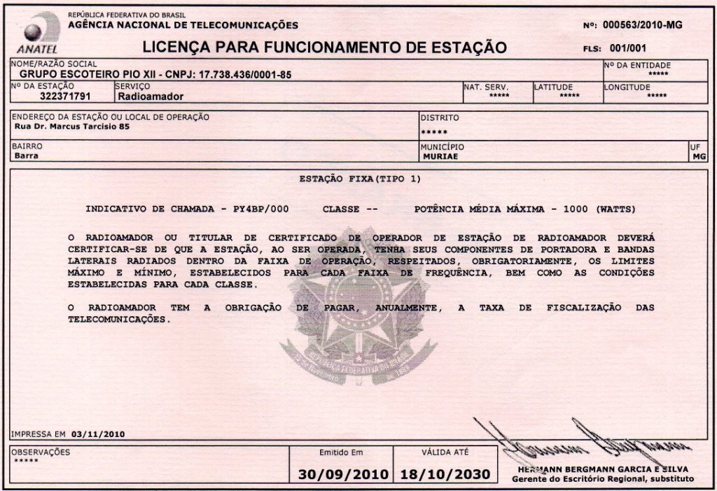 Licenca PY4BP
